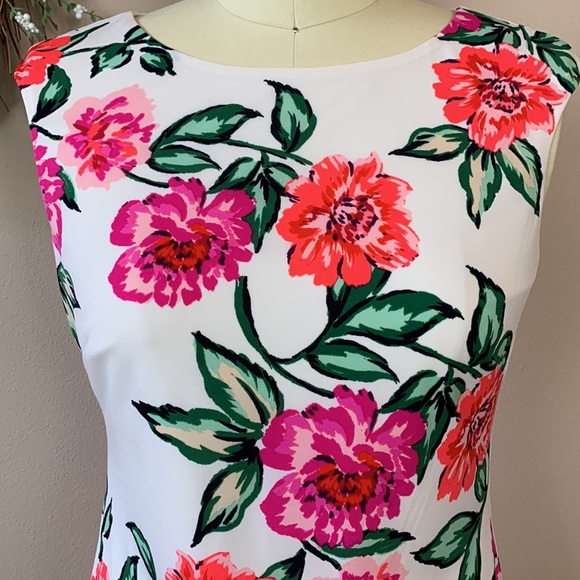 Eliza J White Floral Sleeveless Midi Dress Size 4P - Picture 2 of 9